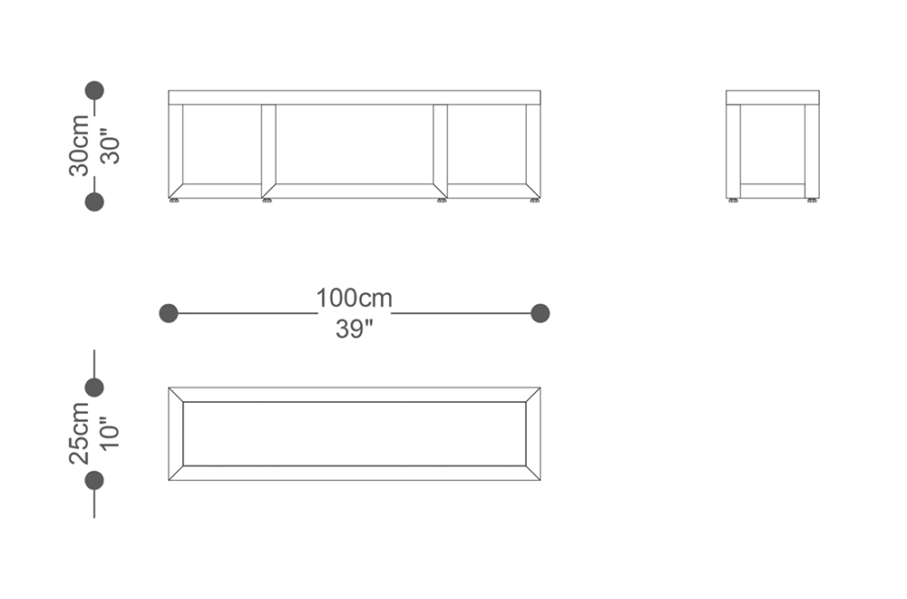 Image of the main dimensions of the product